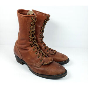 Sheboygan Mens Size 9.5 D Brown Leather Lace Up Nitro Western Work Boots